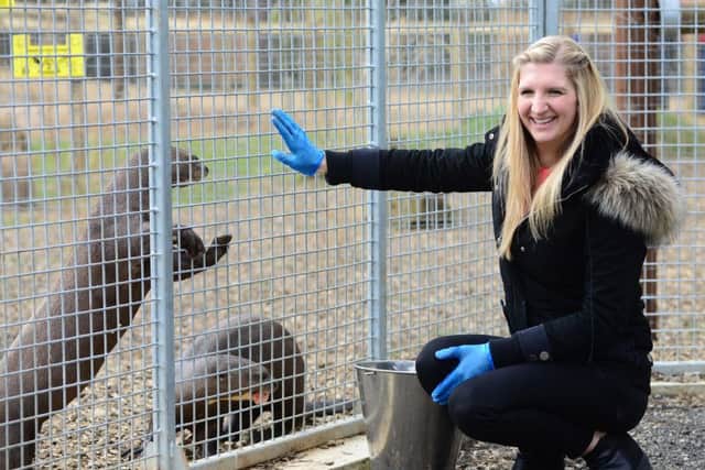 Rebecca Adlington opens the new otter enclosure at the Yorkshire Wildlife Park. Pictures: Scott Merrylees and Glenn Ashley