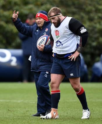 England RFU chief executive Ian Ritchie says head coach Eddie Jones, seen with Joe Marler, will have left the player in no doubt that a repetition of his inappropriate behaviour in calling Wales Samson Lee a gypsy boy will not be tolerated (Picture: Andrew Matthews/PA Wire).