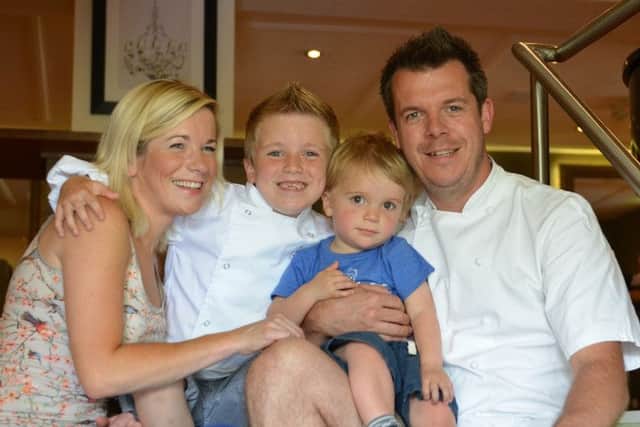 Tim and adle Bilton with their boys Henry and Charlie