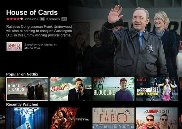 The Netflix UK homepage