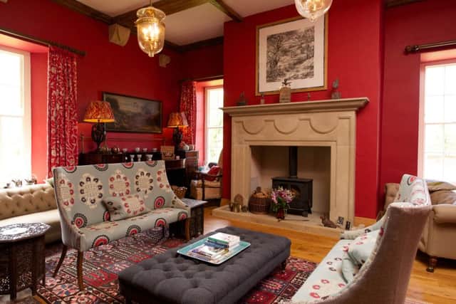 Hellifield Peel Castle 
sitting room in heritage colours