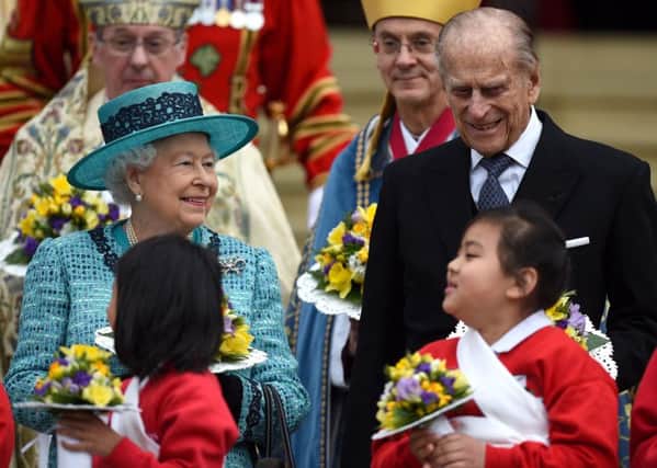 The Queen and the Duke of Edinburgh at the Maundy service