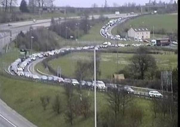 A Highways England image of the tailbacks on the M1