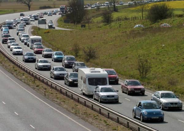 Traffic on Good Friday on the A64 coastbound on the York bypass.