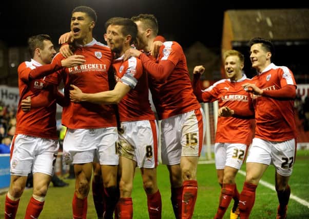 Barnsley celebrate a goal in their recent win over Coventry City. .  Picture: Bruce Rollinson