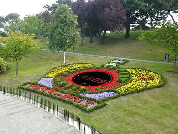 An image of how the floral clock in Whitby could look in the digital era