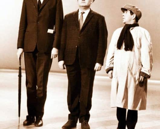 John Cleese, Ronnie Barker and Ronnie Corbett perform their "class" sketch on BBC1's Frost Report in 1966