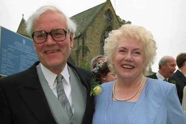 Denise Robertson leaving St Michaels Church in Sunderland, after marrying her former boyfriend from the 1950s Bryan Thubron