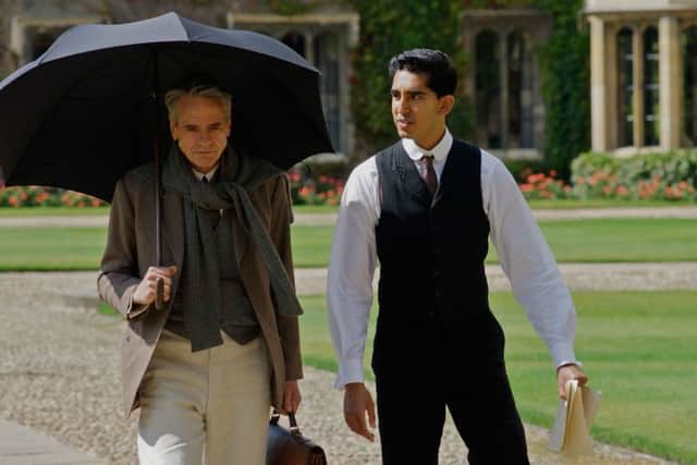 Dev Patel and Jeremy Irons star in The Man Who Knew Infinity.
