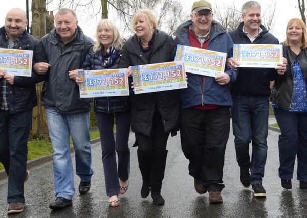 Left to right is Billy Hanshaw, Terry Teasdale, Dianne Teasdale, Jill Lampe, David Atkin, Neil Jackson and Dianne Jackson.