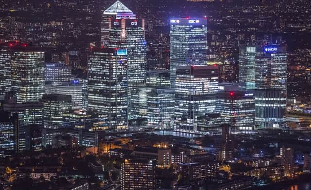 An aerial view of Canary Wharf Photo: Anthony Devlin/PA Wire