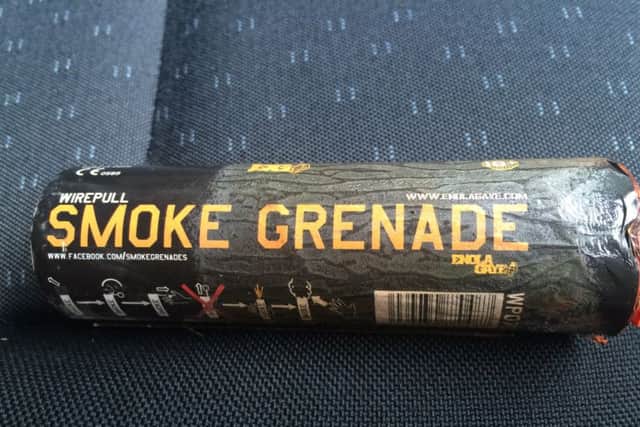 The smoke grenade was thrown on the busy A64.