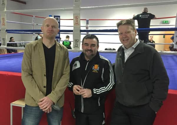 L-R: Dave Ettridge of Ettridge Architects, Mike Gibbons from City of Hull Boxing Club and Simon Delaney from chartered building surveyors Delaney Marling Partnership, who helped advise the building works.