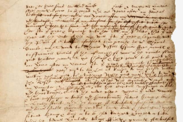 The will of William Shakespeare, dated March 25, 1616.