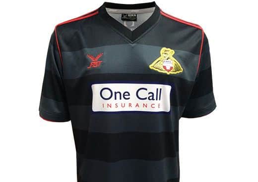 The competition-winning away shirt designed by Louis Tomlinson