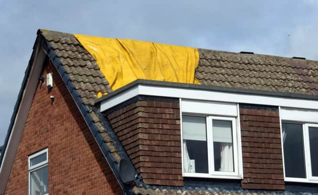 The house  in Garforth, Leeds, which was struck by a lightning bolt.