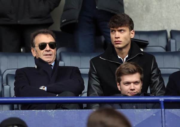 Leeds United Owner Massimo Cellino (left) alongside son and Director of Leeds United Edoardo