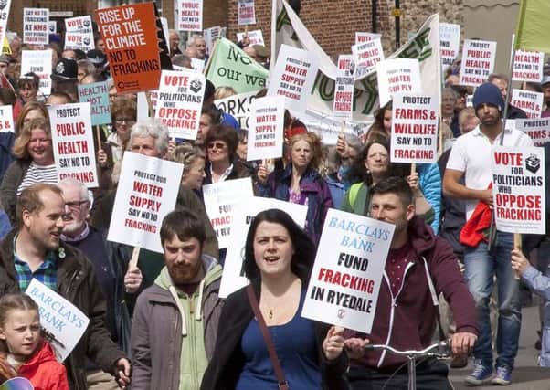A fracking protest in Malton.