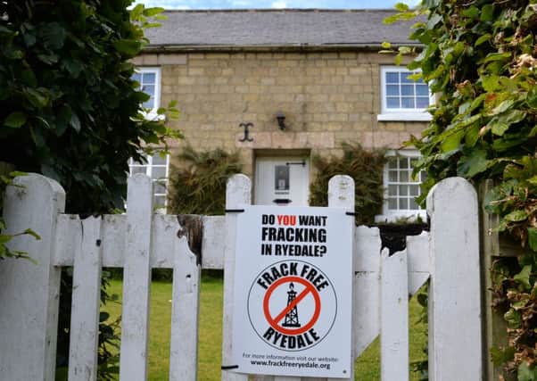 An anti-fracking poster in Kirby Misperton