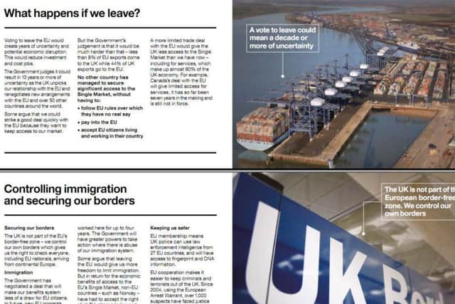 The Government produced leaflet on why the UK is better in the EU because of access to the single market.