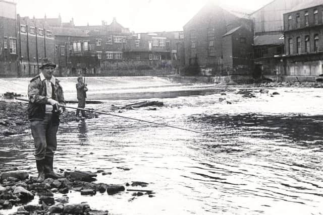 Fishing in the River Don at Rotherham in 1975