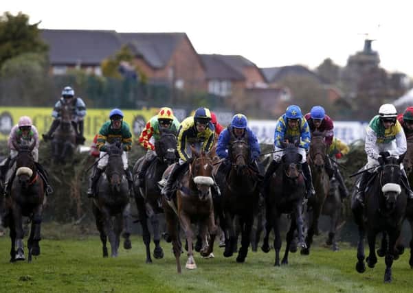 Runners and riders during the Crabbie's Grand National