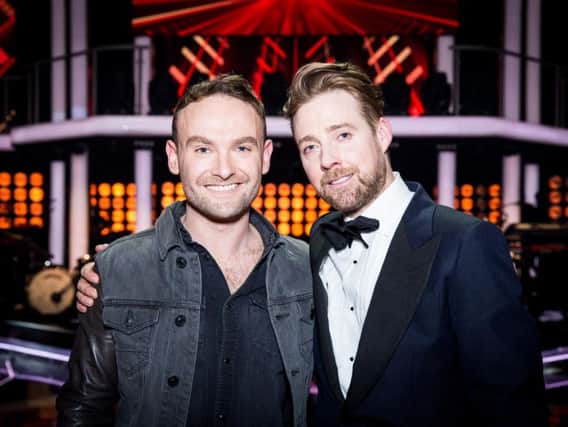 Kevin Simm with mentor Ricky Wilson after he won the BBC1 singing contest, The Voice.