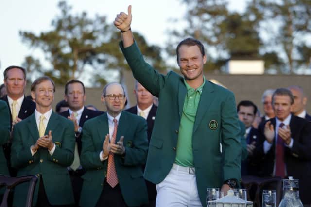 Masters champion Danny Willett, of Sheffield, gives a thumbs up after winning the Masters golf tournament. (AP Photo/Jae C. Hong)