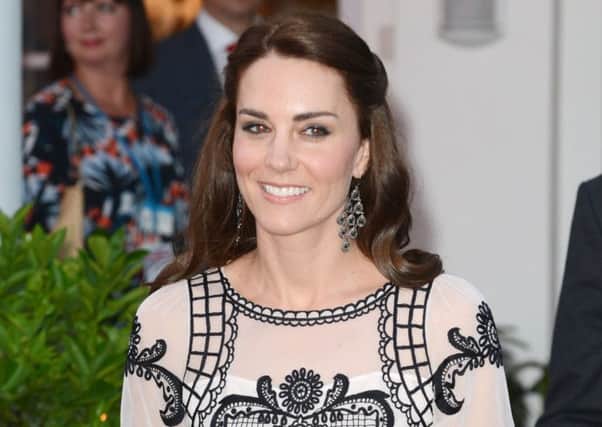 The Duchess of Cambridge arrives at the British High Commission, New Delhi, India at an official garden party reception celebrating the Queen's 90th Mark Large/Daily Mail/PA Wire