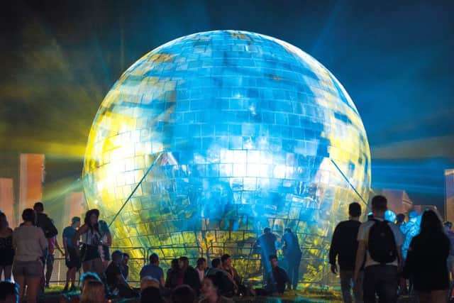 The record breaking giant glitter ball which will be coming to Leeds this summer.