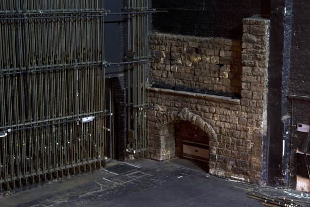 Remains of an 18th century gateway back stage at York Theatre Royal. Credit Denise Curran.