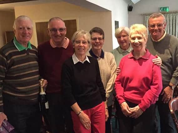 West Bradford GC seniors captain Paul Winter with, l-r, Ian Lightbody, Pat Sutcliffe, Denise Dack, Connie Binsley, Carol Craven and Colin Hayhurst.