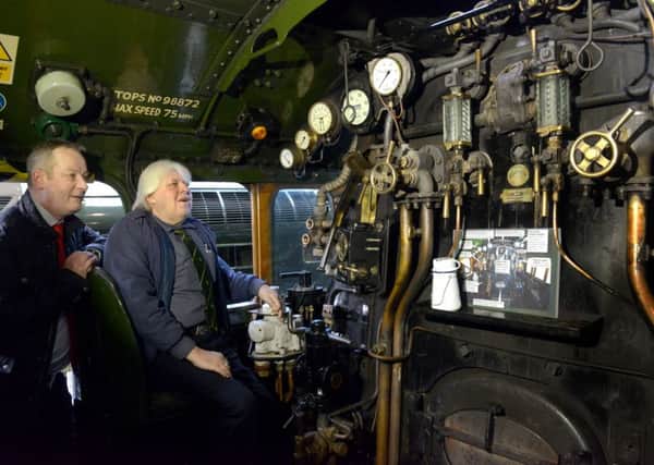 David Court, a former driver of Flying Scotsman, on the footplate at the National Railway Museum in York