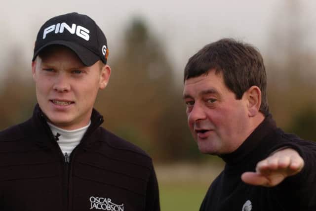 Danny Willett picturd with his then coach Graham Walker at The Oaks GC near York (Picture: Mike Cowling).
