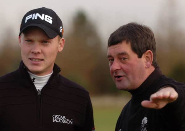 Danny Willett picturd with his then coach Graham Walker at The Oaks GC near York (Picture: Mike Cowling).