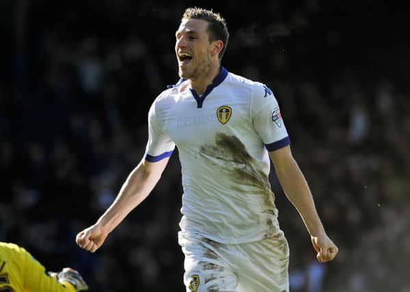 Leeds United's Chris Wood celebrates his winning goal against Reading at Elland Road.  Picture: Bruce Rollinson.
