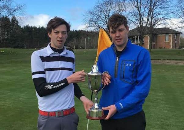 Catterick GC Open Pairs winners George and Jack Catterall.