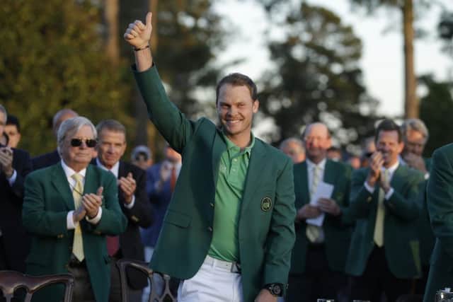Masters champion Danny Willett, of England, gives a thumbs up after winning the Masters at Augusta.  Picture: AP/Chris Carlson.
