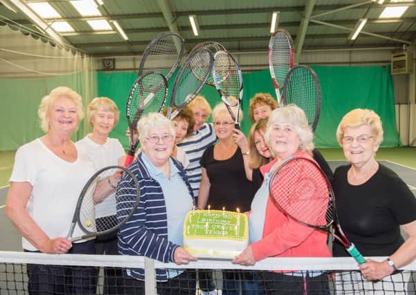 Twins Donie Donnelly and Barbara Mason celebrate their 80th birthday at Graves Tennis Centre