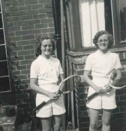 Tennis twins Barbara (right) and Donie aged 17 in 1953