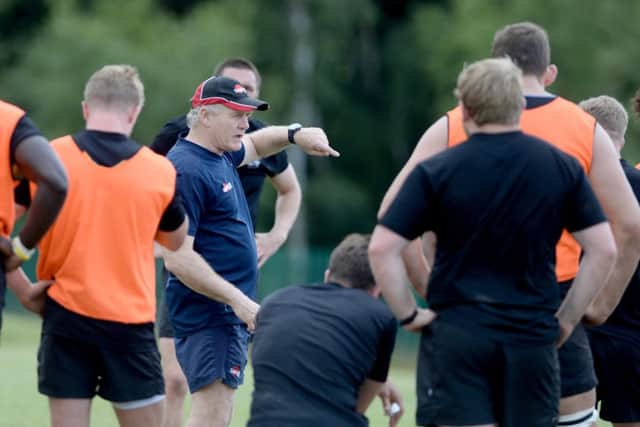 Doncaster Knights training at Castle Park.