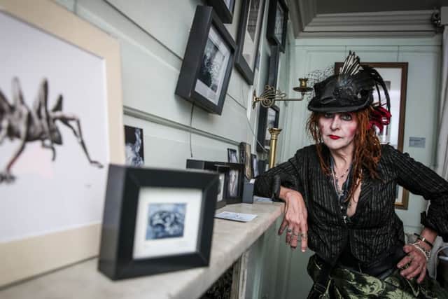 Elaine Edmunds from Whitby at the Tattles and Geal gothic art exhibition run by Decadent Drawing. April 23 2016. Picture: Ceri Oakes w161750e