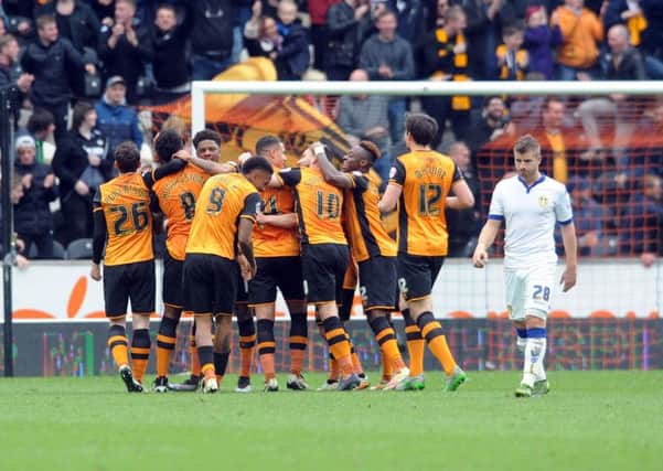 Hull players celebrate.