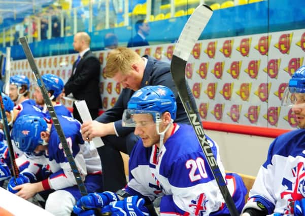 DEVASTATED: Great Britain's players and coach Pete Russell show their disappointment after losing 2-1 Ukraine on the final day in Zagreb. Pictures: Colin Lawson.