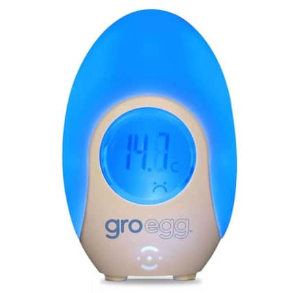 The Gro-egg Thermometer, available from kiddicare.com.
