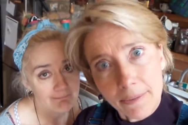 Actress sisters Sophie (left) and Emma Thompson in a Greenpeace video