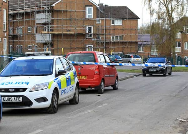 Police at the scene of an incident on Scotia Drive in Sheffield. Photo: Chris Etchells
