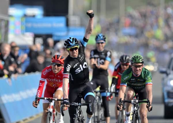 Lars Petter Nordhaug (Team Sky) wins the opening stage at the 2016 Tour de Yorkshire in Scarborough. Picture: Bruce Rollinson
