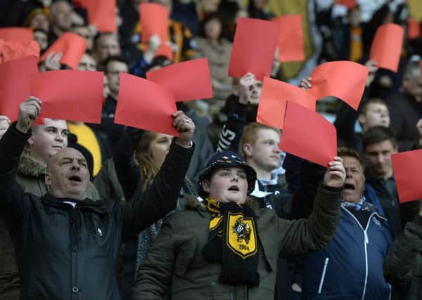 Hull City fans protest.
