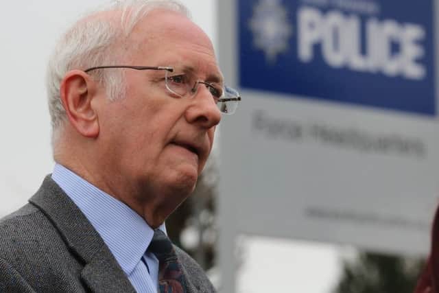 South Yorkshire Police Crime Commissioner Dr Alan Billings, announces that he has suspended chief constable David Crompton in the wake of the Hillsborough inquests. Picture: SWNS